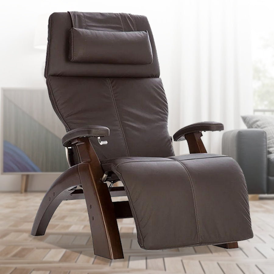 Human Touch Perfect Chair PC-350 Classic Power Zero Gravity Recliner - dark walnut / espresso Lifestyle Image - Wish Rock Relaxation