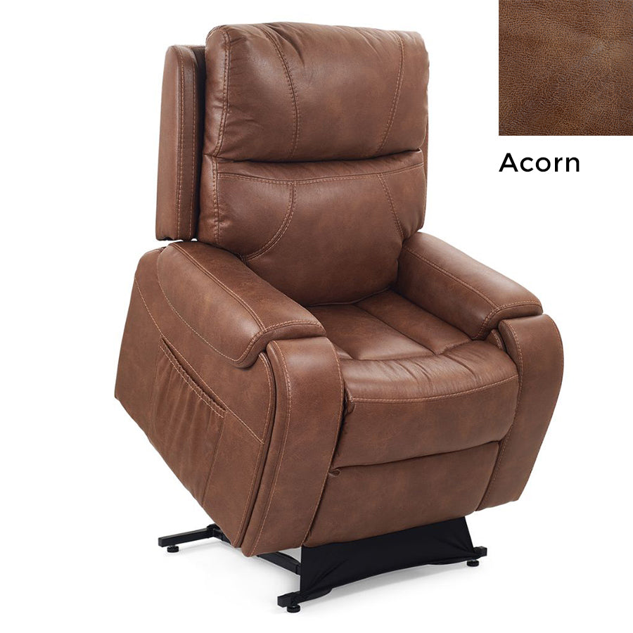 UltraComfort UC478-M Sedona Explorer 4 Zone Zero Gravity Power Lift Chair in Sutton Fabric Acorn with Acorn swatch on upper right corner