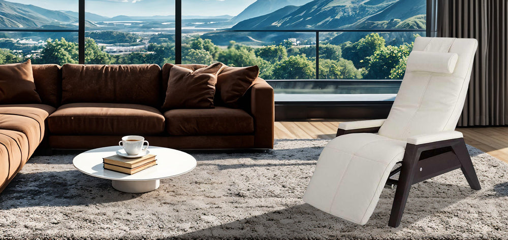 Human Touch Gravis ZG Chair -lifestyle image in very relaxing room from Wish Rock Relaxation