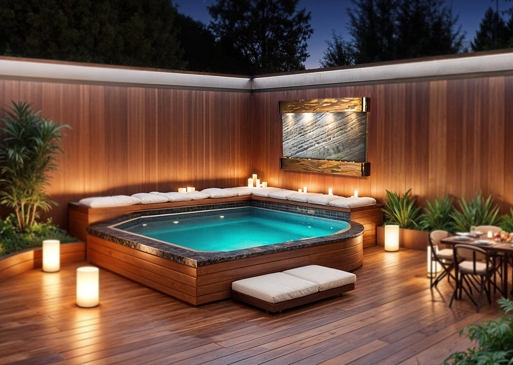 Adagio Teton Falls Water Fountain (Wall-Mounted) - 45"H x 61"W - Lifestyle Banner