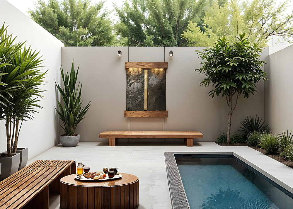 Adagio Cottonwood Falls Wall Water Fountain - 69"H x 61"W - Lifestyle Banner