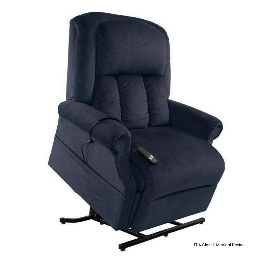Ultimate Power Recliner Lunar HD NM-7001 3 Position Lift Chair in Ocean color showcasing the lift position from Wish Rock Relaxation