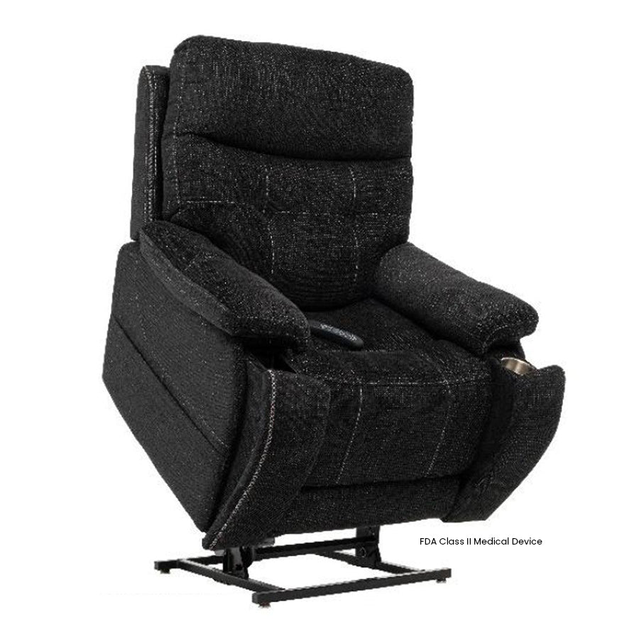 Mega Motion MM-3712 Infinite Position Lift Chair in Ebony color lift position from Wish Rock Relaxation