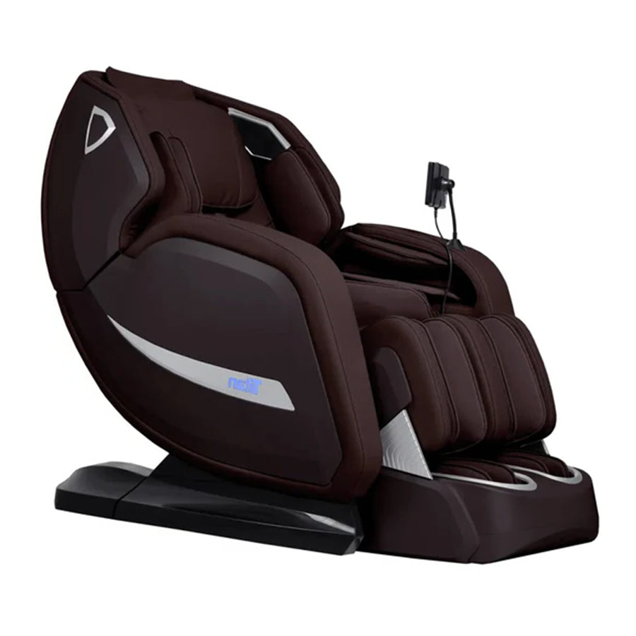 Titan 4D Advent Massage Chair in brown with side profile view
