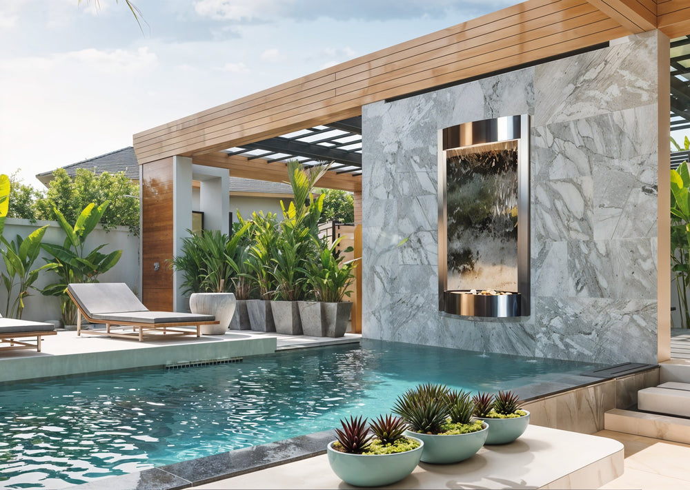 Adagio Pacifica Waters Wall Water Fountain - 69"H x 31.5"W - Lifestyle