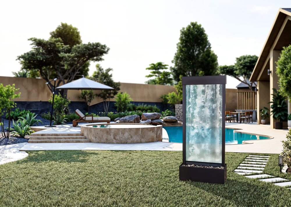 Adagio Harmony River Water Fountain (Rear Mount)-70"H x 31"W - Lifestyle