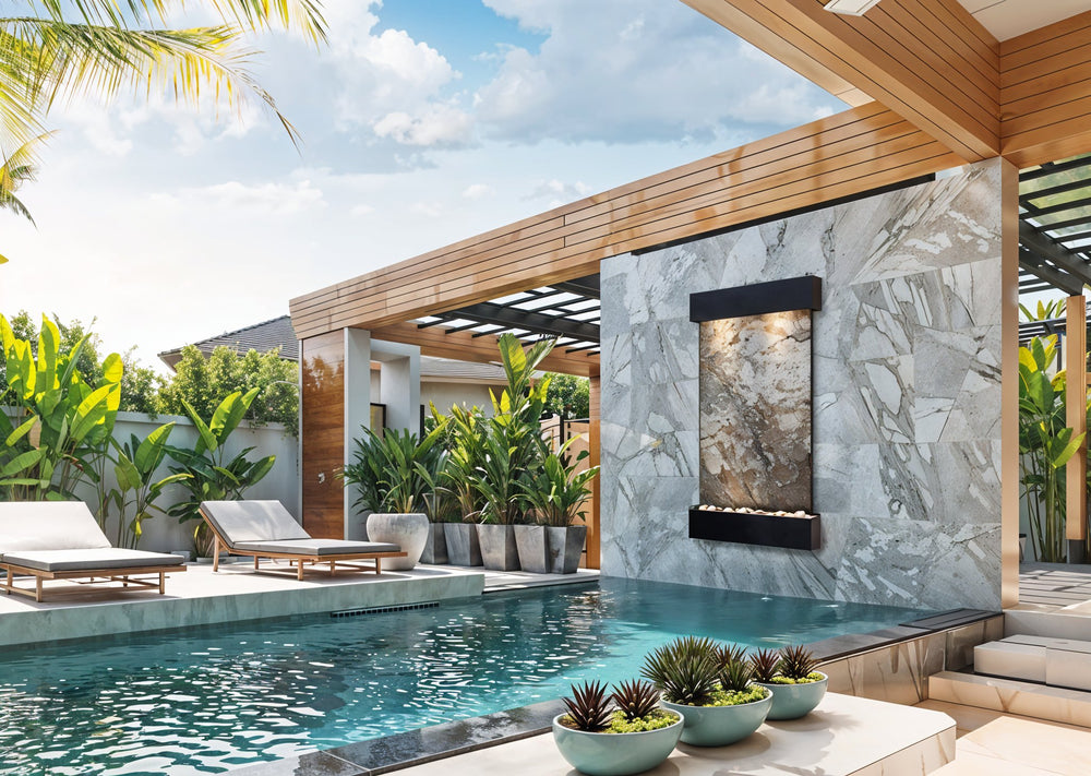 Adagio Whispering Creek Wall Water Fountain - 46"H x 22"W - Lifestyle Banner