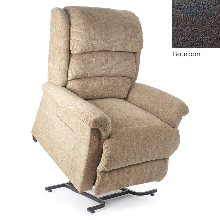 UltraComfort UC559-M Polaris 2 Zone Power Lift Chair Recliner in Imagine Fabric Antler with Bourbon swatch on upper right corner from Wish Rock Relaxation