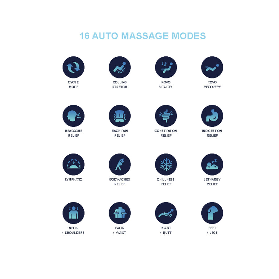 Osaki YogaFlex 4D Massage Chair 16 auto massage modes for targeted relief and full-body wellness from Wish Rock Relaxation.