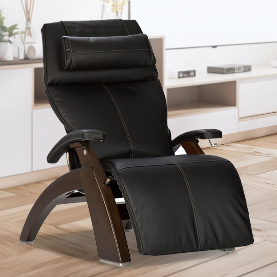 Human Touch Perfect Chair PC-420 Classic Manual Plus in dark walnut / SofHyde lifestyle image from Wish Rock Relaxation