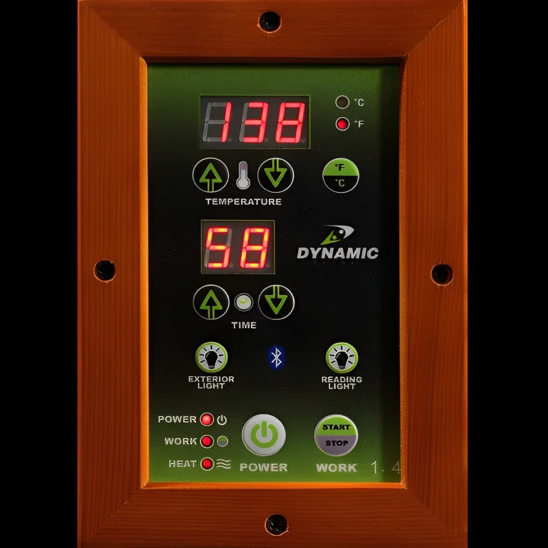 Versailles 2-person Low EMF Infrared Sauna - Canadian Hemlock Remote