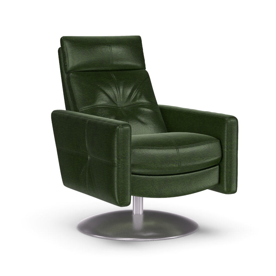 American Leather Rainier Comfort Air Zero Gravity Chair in Leather Grade J Mont Blanc Evergreen
