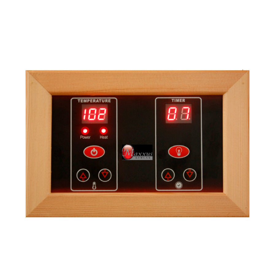 Maxxus 2-Person Full Spectrum Infrared Sauna - Canadian Red Cedar - Control Panel