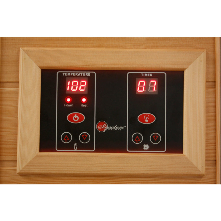 Maxxus "Cholet Edition" 2-Person Near Zero EMF FAR Infrared Sauna - Canadian Red Cedar - Control Panel