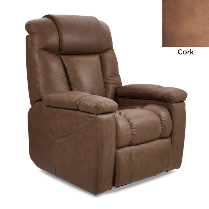 UltraCozy UC677 by UltraComfort™ Medium 5-Zone Power Recliner - Top Grain Leather Cork