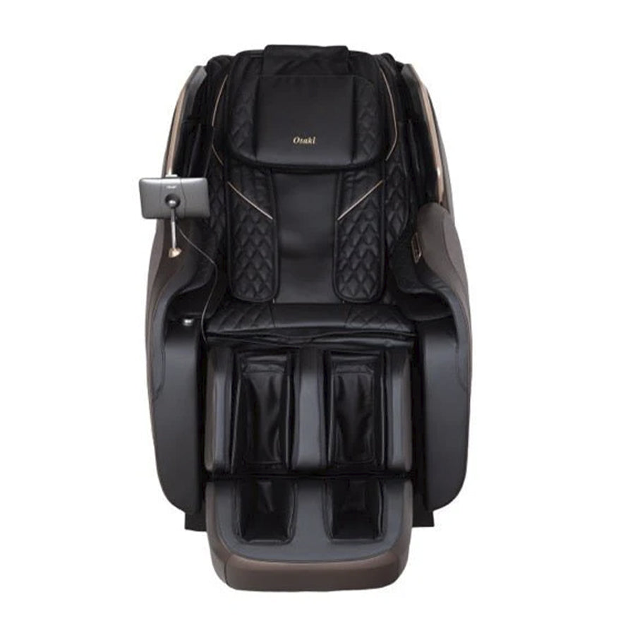 Osaki Duke XL 4D Massage Chair in black front view showing full body air compression.