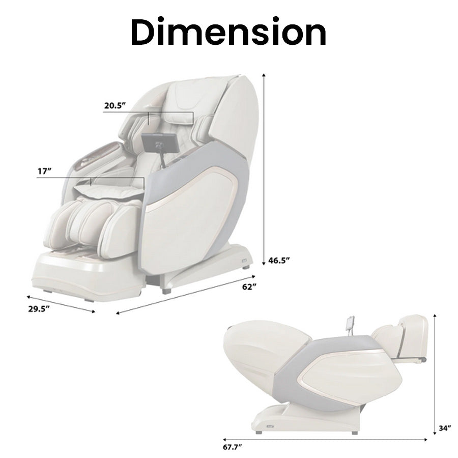 Osaki OS-Pro 4D Emperor Massage Chair - Dimension