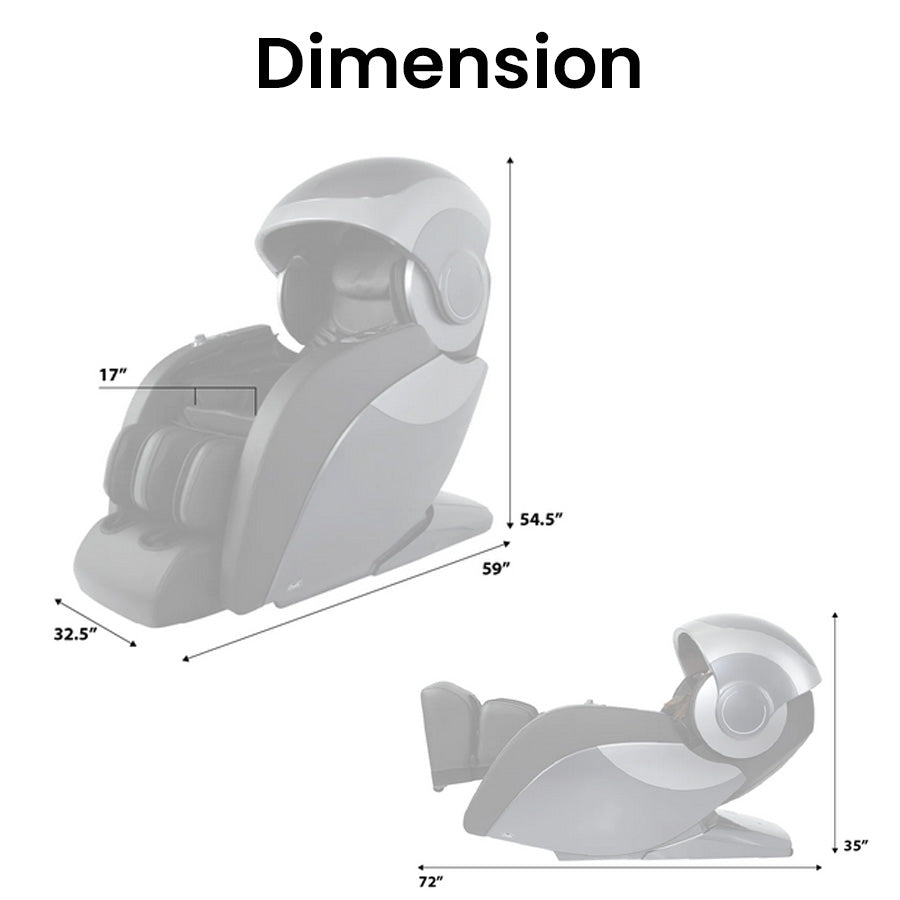 Osaki OS-4D Escape Massage Chair - Dimension