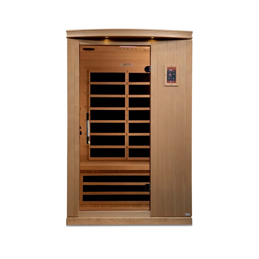 Dynamic Venice Elite 2-Person Ultra Low EMF FAR Infrared Sauna - Canadian Hemlock - Front View