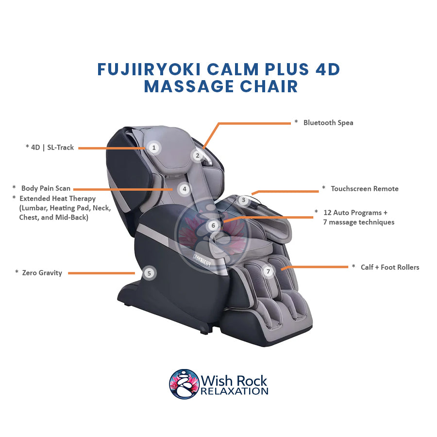 Fujiiryoki Calm Plus 4D Massage Chair - Foot & Calf Rollers – Wish
