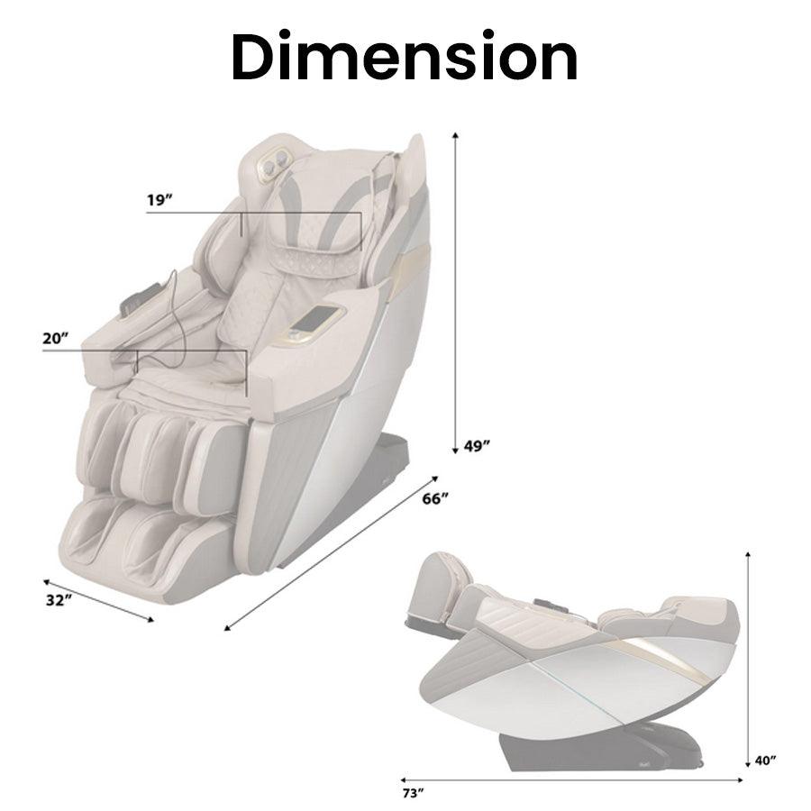 Osaki OS-3D Hamilton LE Massage Chair - Dimensions