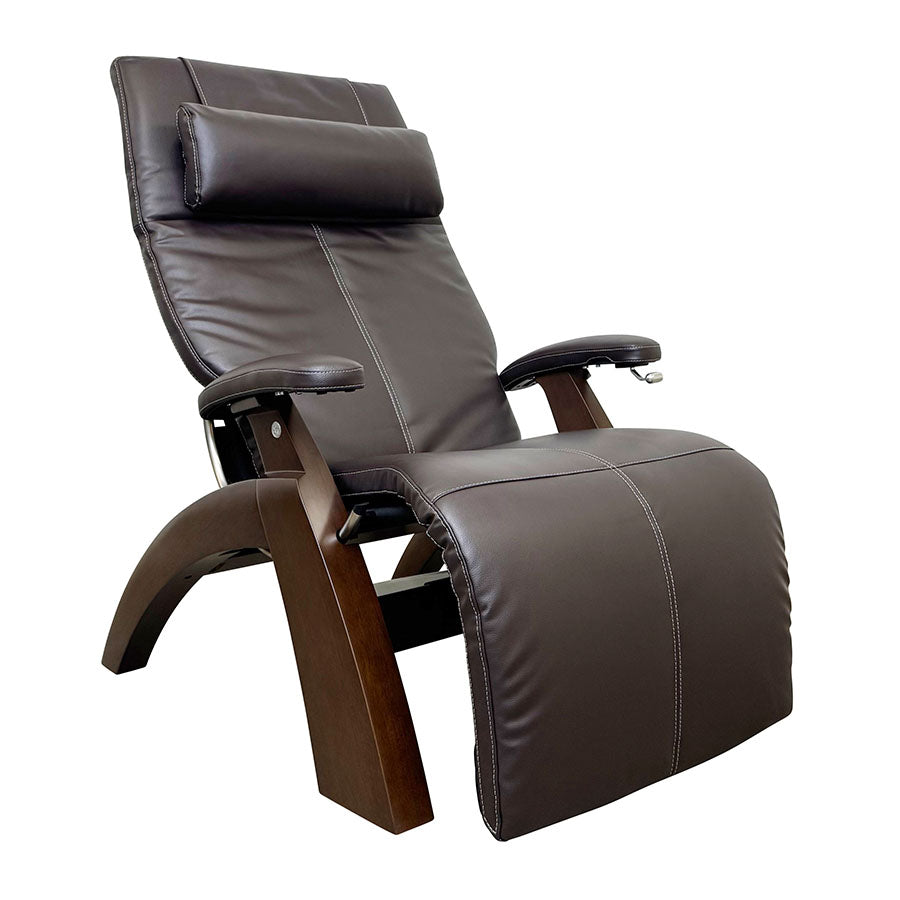 Human Touch Perfect Chair PC-365 Classic Power Recliner in Dark Walnut Espresso SofHyde upholstery on a light background