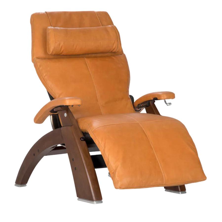 Human Touch Perfect Chair PC-420 Classic Manual Plus in walnut / saddle premium leather padset