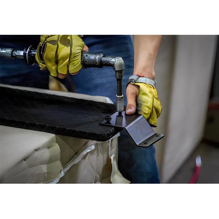 American Leather Comfort Air Pileus Echo Recliner frame being assembled with precision tools.