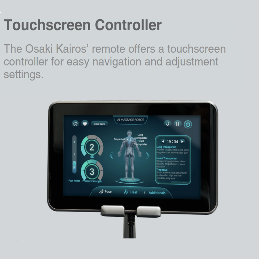 Osaki OP-Kairos 4D LT Massage Chair - Touchscreen Controller