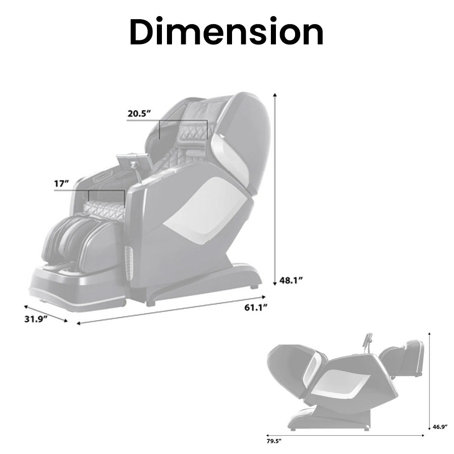 Osaki OS-4D Pro Maestro LE 2.0 Massage Chair - Dimension
