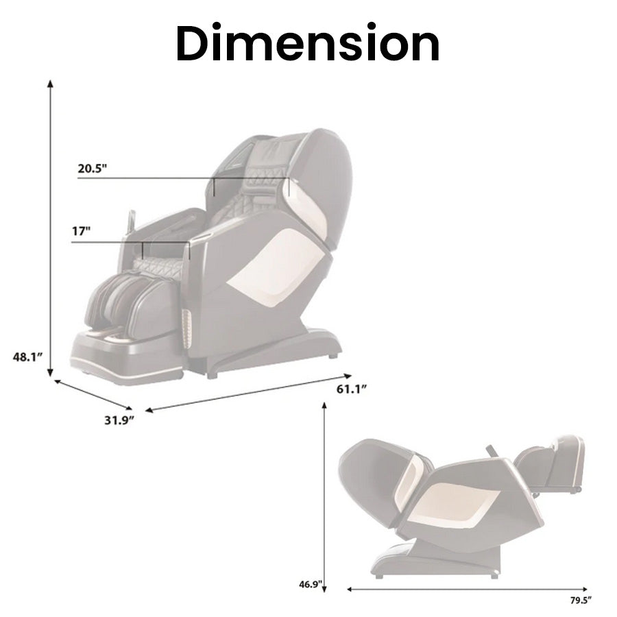 Osaki OS-4D Pro Maestro Massage Chair - Dimension