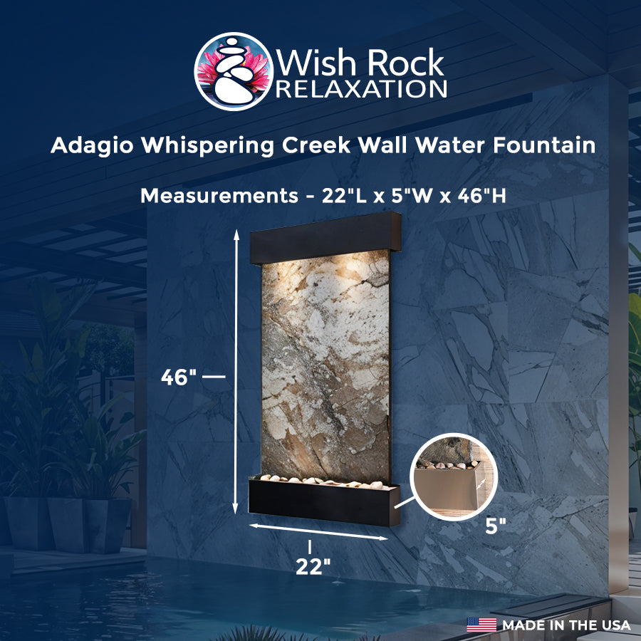 Adagio Whispering Creek Wall Water Fountain - 22