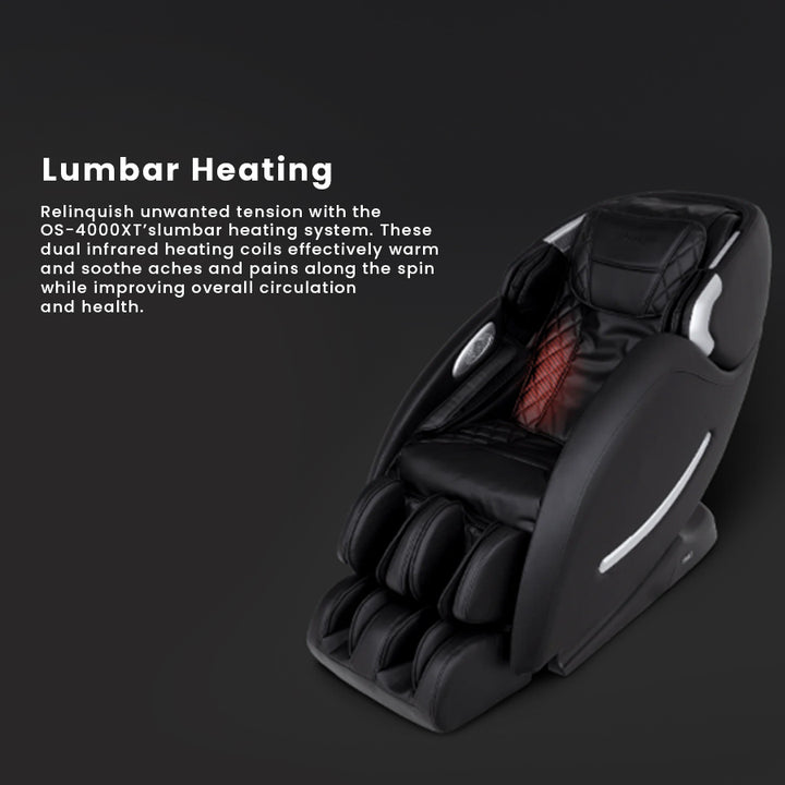 Osaki OS-4000XT Massage Chair with infrared lumbar heat therapy to ease back pain and improve circulation
