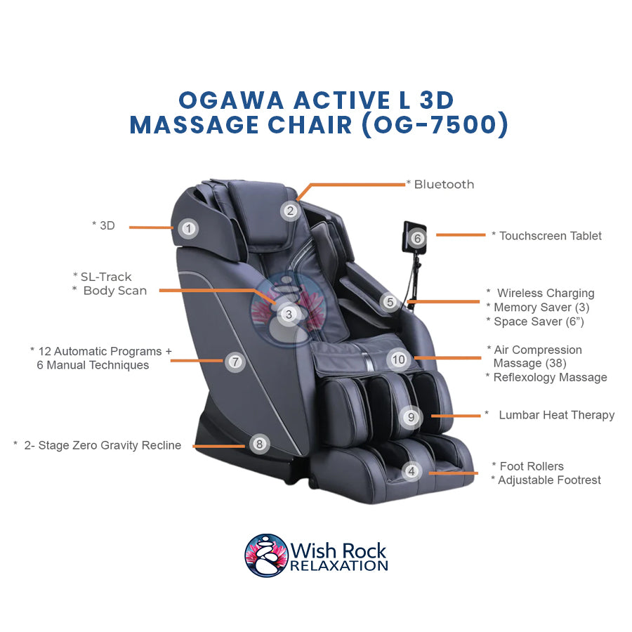 Ogawa Active L Massage Chair OG-7500 3D SL-Track Memory (3