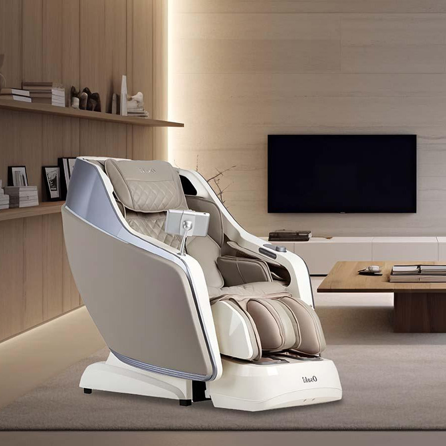 Osaki JP-Nexus 4D Massage Chair in Taupe Color Lifestyle image from Wish Rock Relaxation