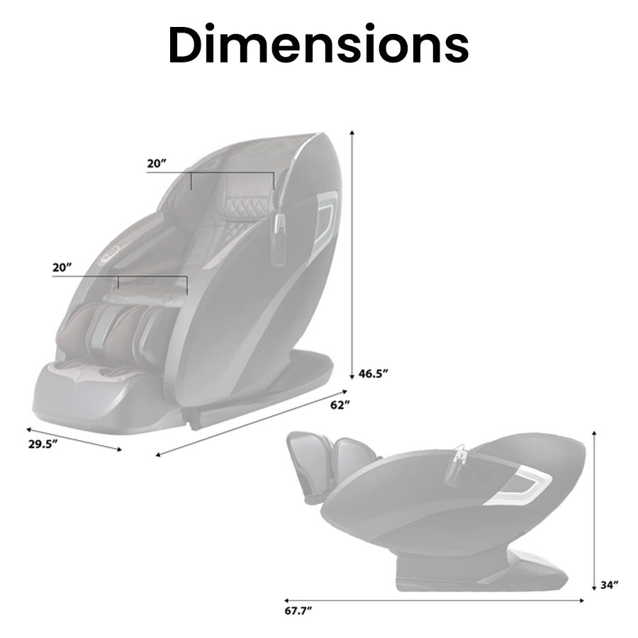 Osaki OS-3D Otamic LE Massage Chair- Dimensions
