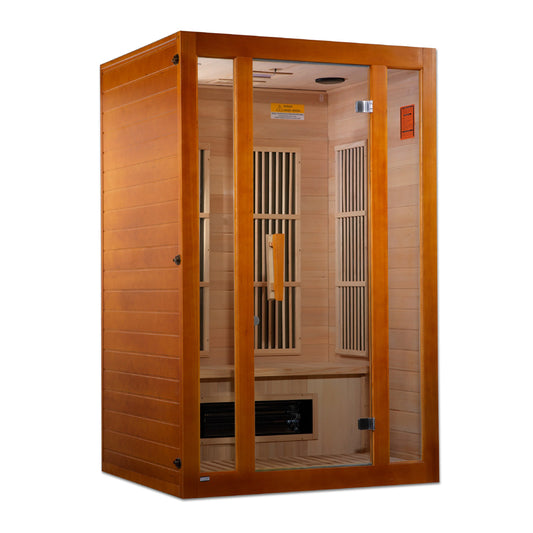Maxxus "Aspen" Dual Tech 2-Person Low EMF FAR Infrared Sauna - Canadian Hemlock - Right View