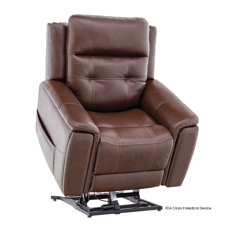 Mega Motion MM-3975 iNFI Elite Infinite Position Leather Lift Chair in Coffee Color from Wish Rock Relaxation