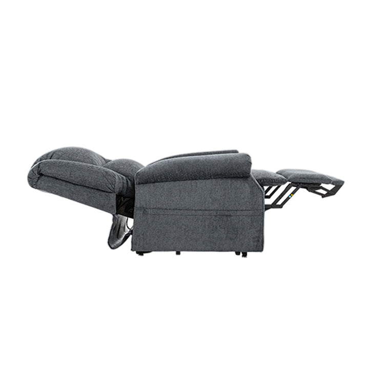 Mega Motion MM-201 iNFI ATTAIN Infinite Position Lift Chair fully reclined in red fabric from Wish Rock Relaxation.