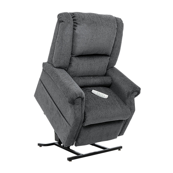 Mega Motion MM-201 iNFI ATTAIN Infinite Position Lift Chair in Shadow fabric with lift assist function from Wish Rock Relaxation.