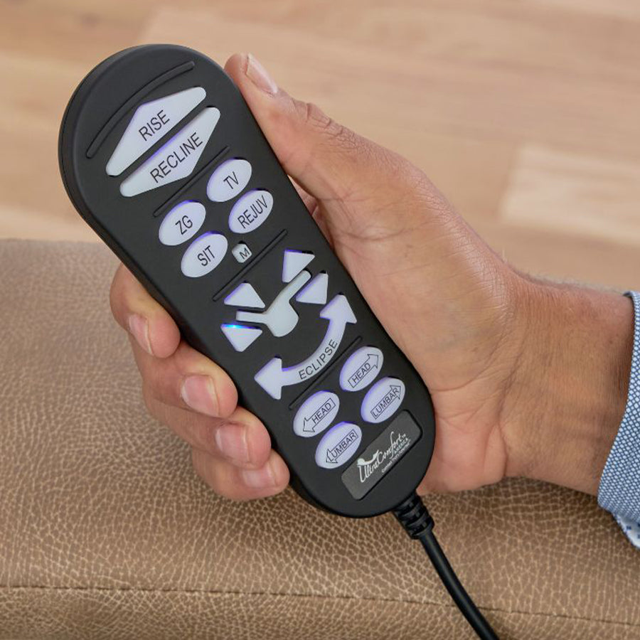 ltracomfort UC793 Liftchair remote with multiple preset and custom recline functions.