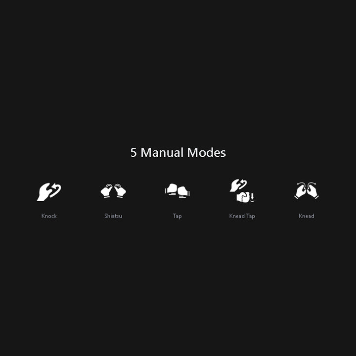 Osaki OS-Highpointe 4D Massage Chair icons showing five manual massage modes like knead and shiatsu.
