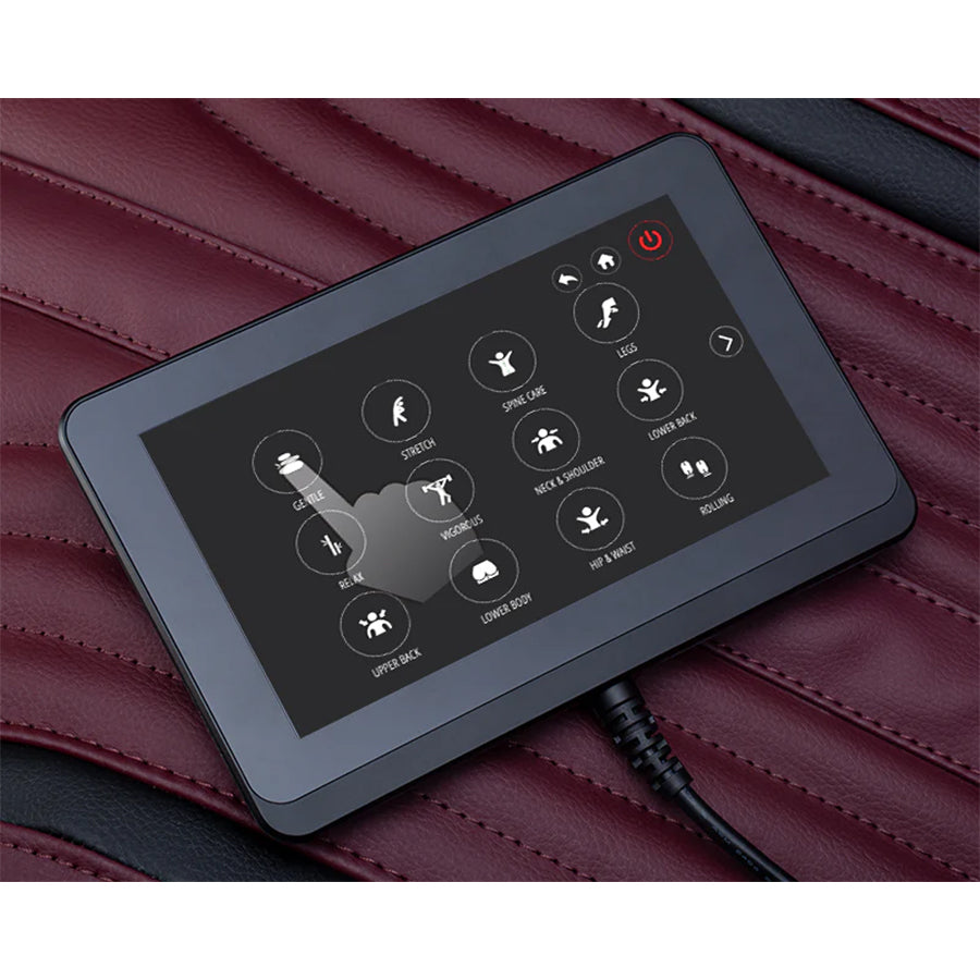 Ogawa Master Drive DUO 4D+3D Massage Chair (OG 8900) touchscreen with auto massage program selection interface.