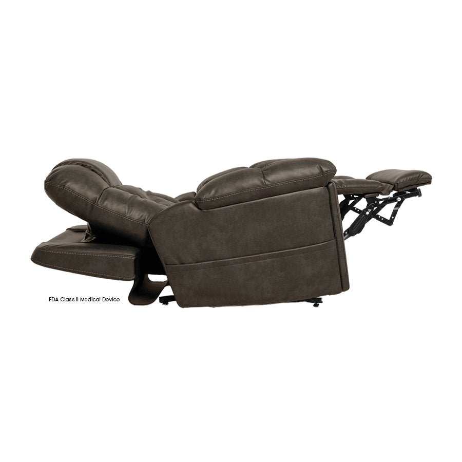 Mega Motion MM-8945 iNFI IMMERSE Lift Chair in smoke fully reclined for infinite position support