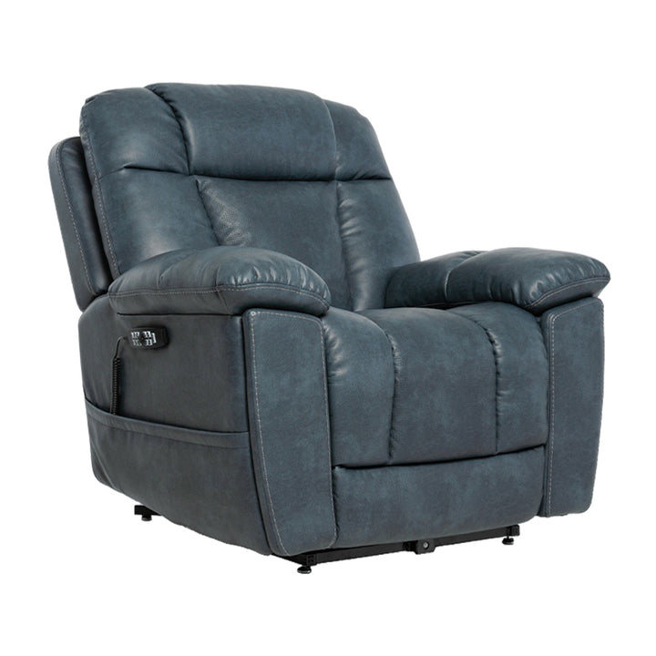 Mega Motion MM-8945 iNFI IMMERSE Lift Chair in slate with thick cushioning and remote pocket