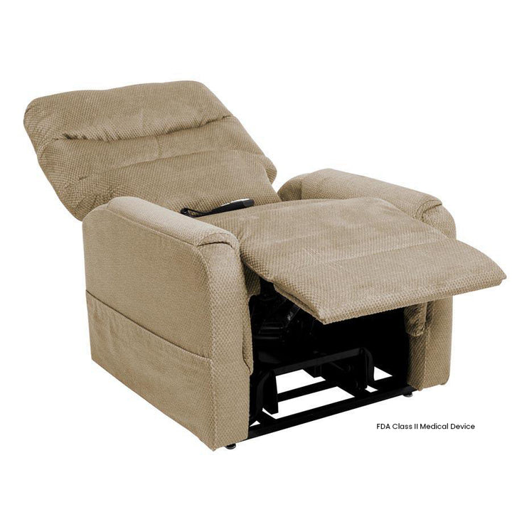 Mega Motion MM-3601 Trio Invigorate 3 Position Lift Chair in Stone color full reclined position