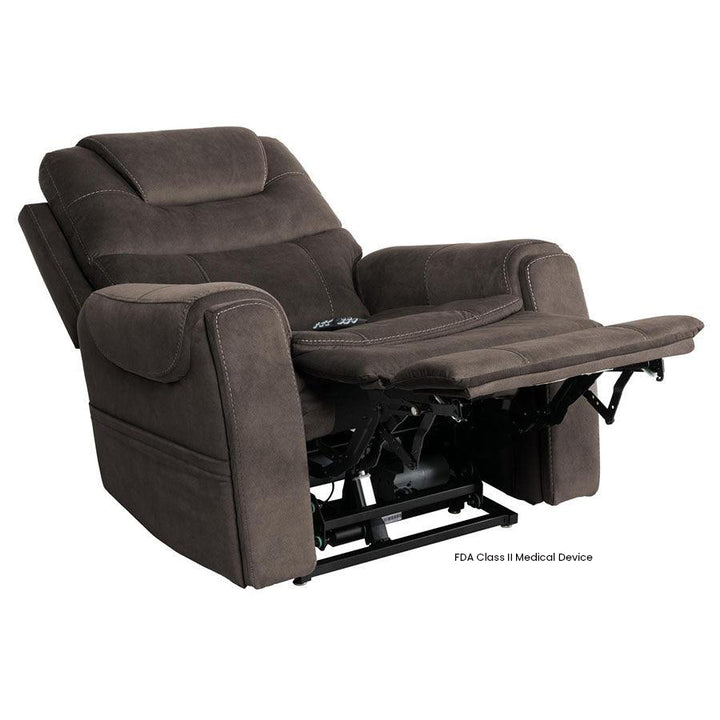 Mega Motion MM-3900 Arula Large Infinite Position Lift and Tilt Chair in Mink Color showcased in a reclined position which is good for reading or even taking a nap.