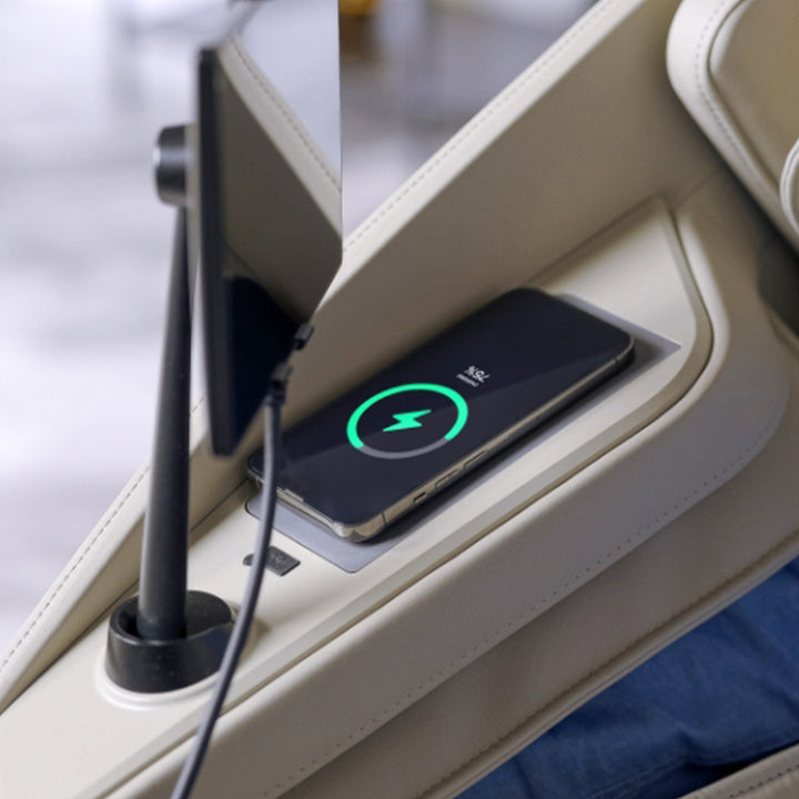 Cyber Relax Elite - 4D Flex Frame SL Track Massage Chair with built-in wireless charging pad and smartphone