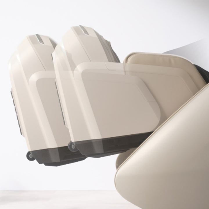 Cyber Relax Elite - 4D Flex Frame SL Track Massage Chair in sand showing adjustable backrest positions