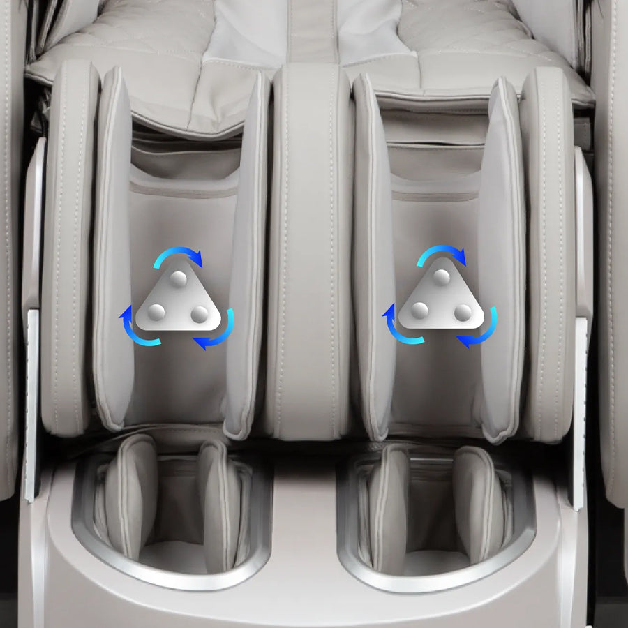 Titan 4D Advent Massage Chair rotating calf airbags with triple-node compression